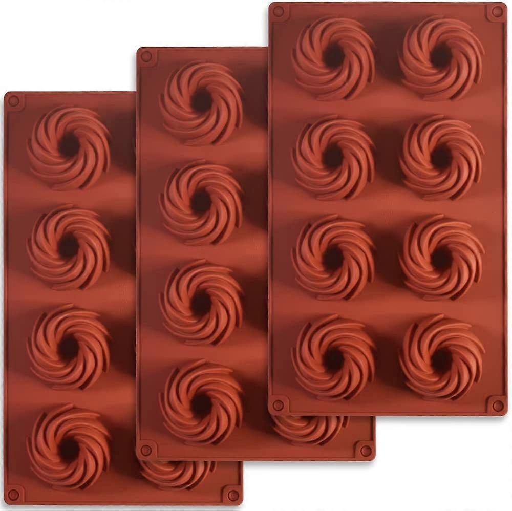 Set of 3 Vortex Silicone Molds for Making Chocolate, Candy, Pudding, Cookies,2024 Ping