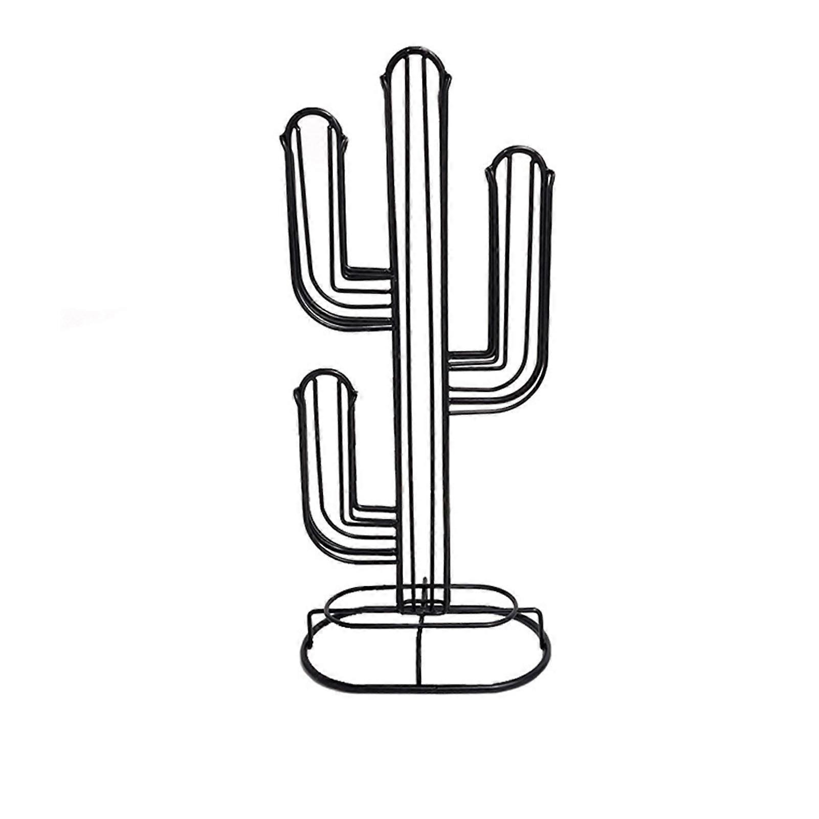 Cactus-Shaped Coffee Pod Storage Display Rack Large Capacity Coffee Capsule Storage Stand for Home Counter