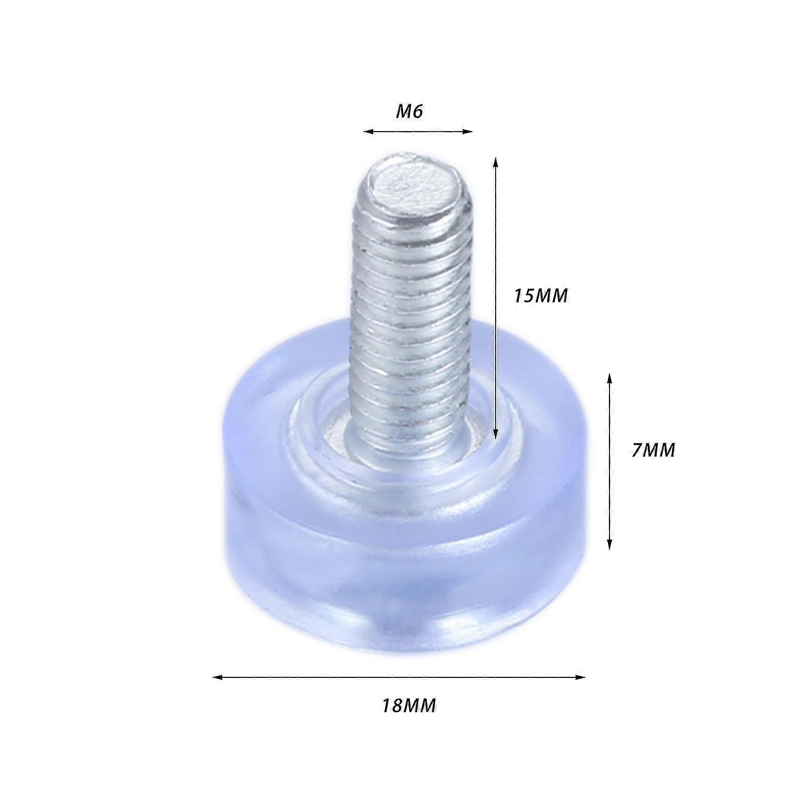 10 Pcs Clear Transparent Furniture Table Chair Sofa Leg Feet M6 M8 Thread Adjustable Leveler Glide Slide Pad Base Diameter 18mm