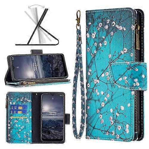 For Nokia G21 / G11 Colored Drawing Pattern Zipper Leather Phone Case