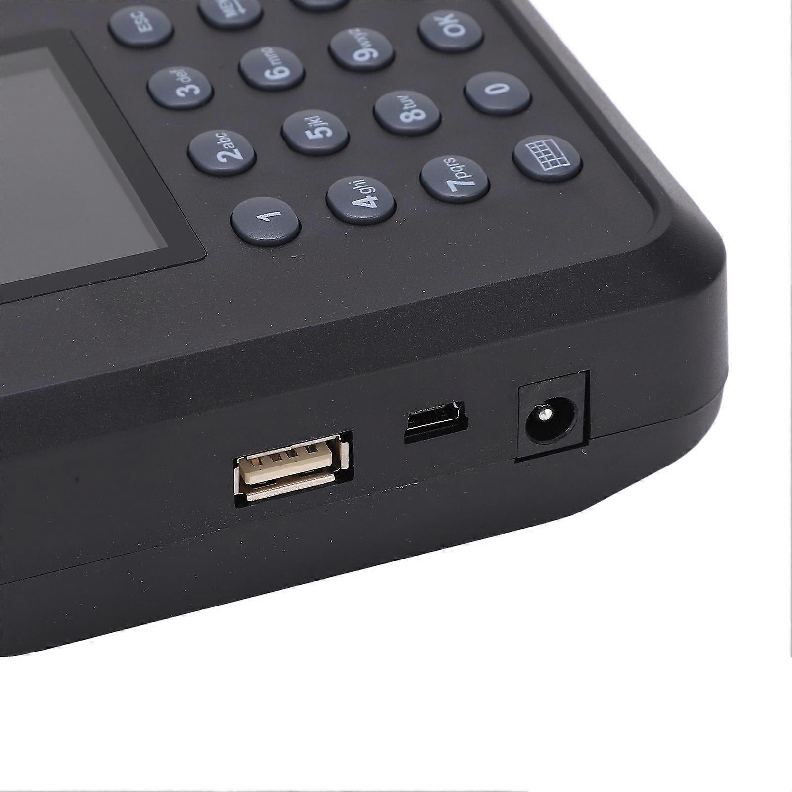 Fingerprint Attendance Machine 2.4in Screen Fast Identification DC5V/1A Password Time Recorder for Company AC100240VUK Plug English