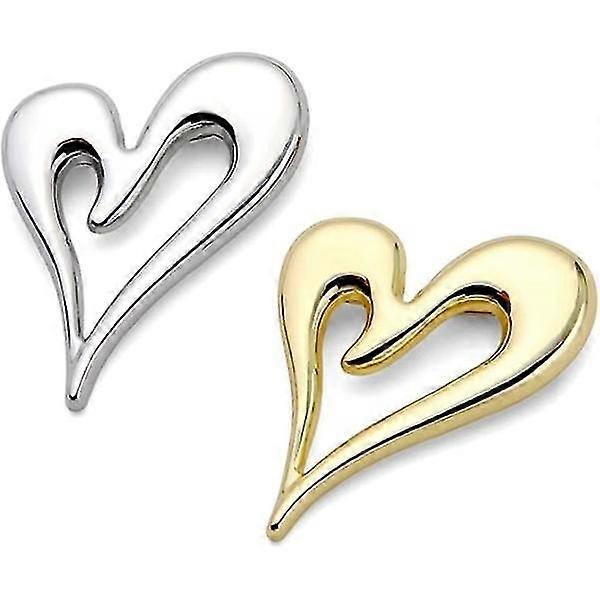 Brosjer Hjertebrosje i gull (gull + sølv)