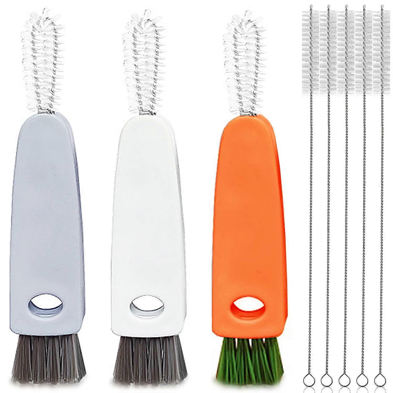 8 pcs 3 in 1 Tiny Cleaning Brush and Drinking Straw Brush, 3pcs Mini Multi-Functional Crevice Detail Brush Cleaner Tools