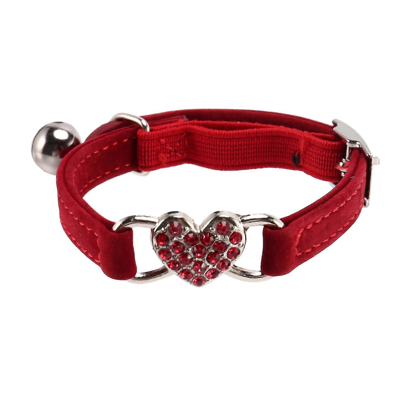 Heart Charm And Cat Collar Safety Elastic Adjustable With Soft Velvet Material Collar Pet Product S