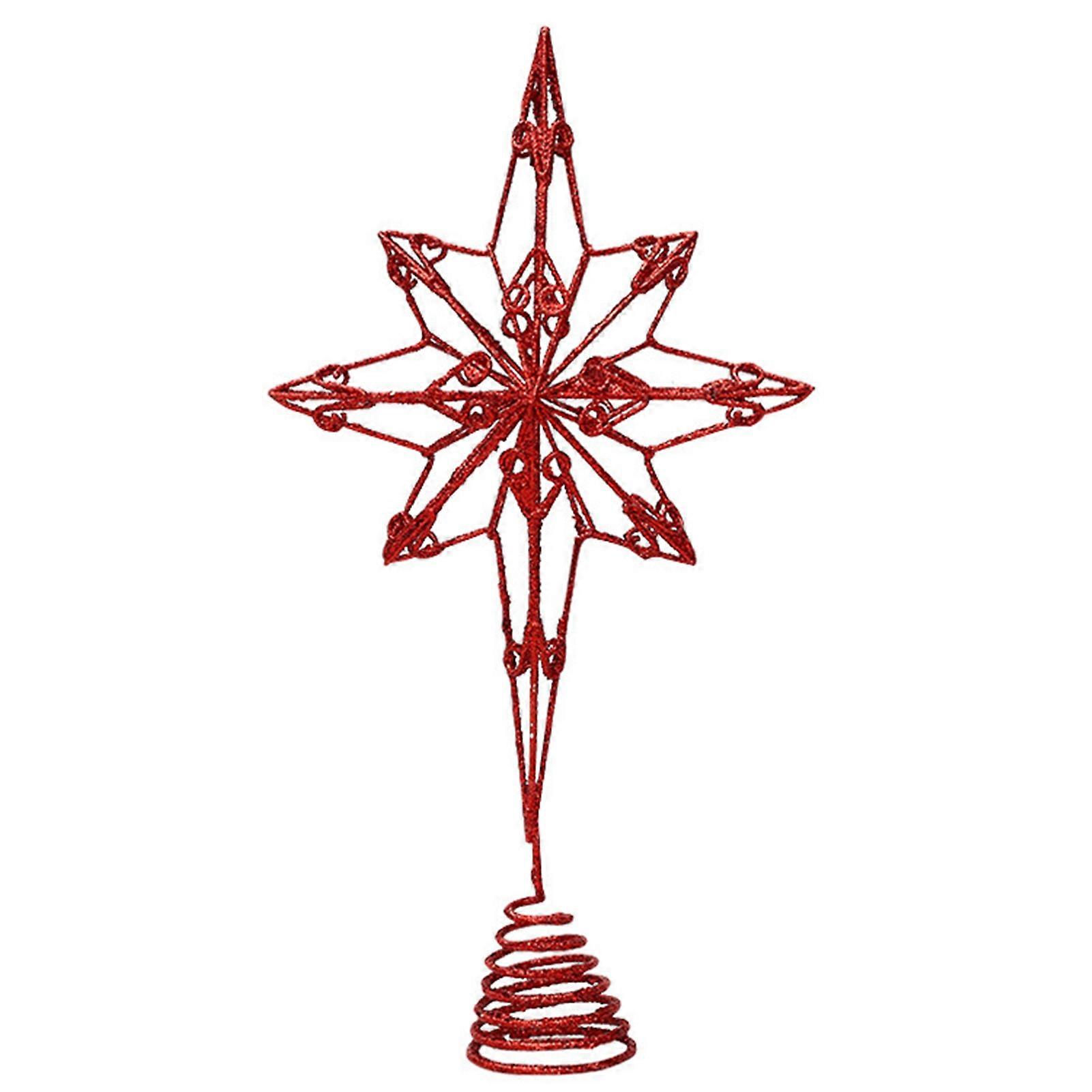 Christmas Tree Top Star Sparkling Bright Color Rustproof Hollow-out Design 3D Christmas Tree Top Ornament KAESI