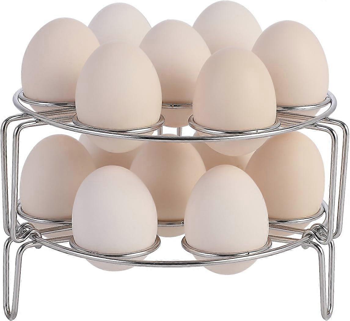 Stackable Egg Steamer Rack Trivet for Instant Pot Accessories - 2 Pack Stainless Steel Multipurpose Rack