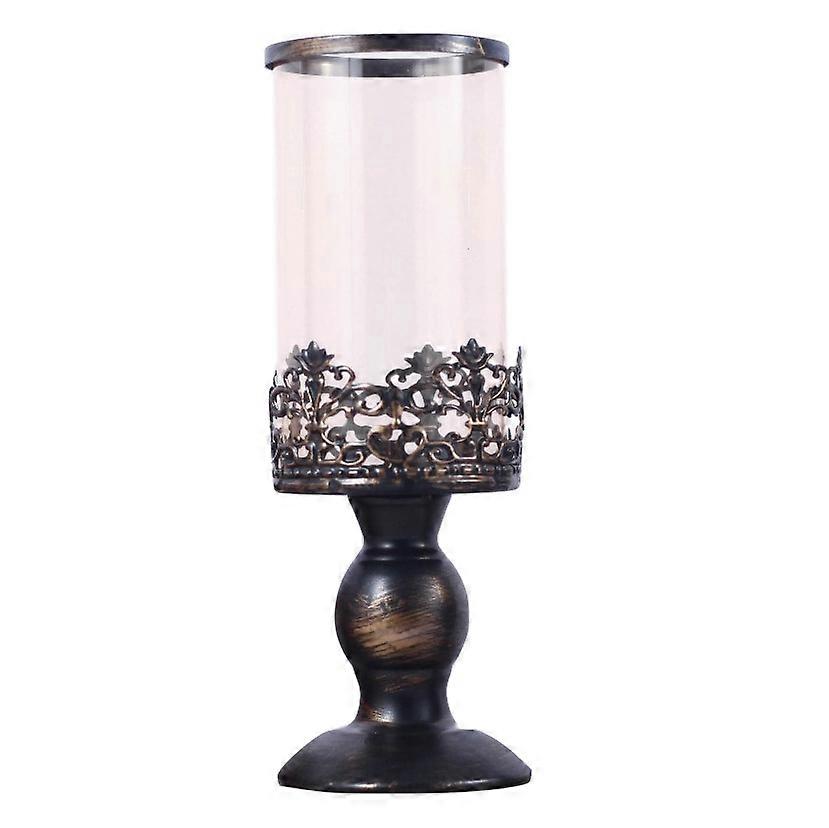 2 Pack Vintage Black Candle Holders