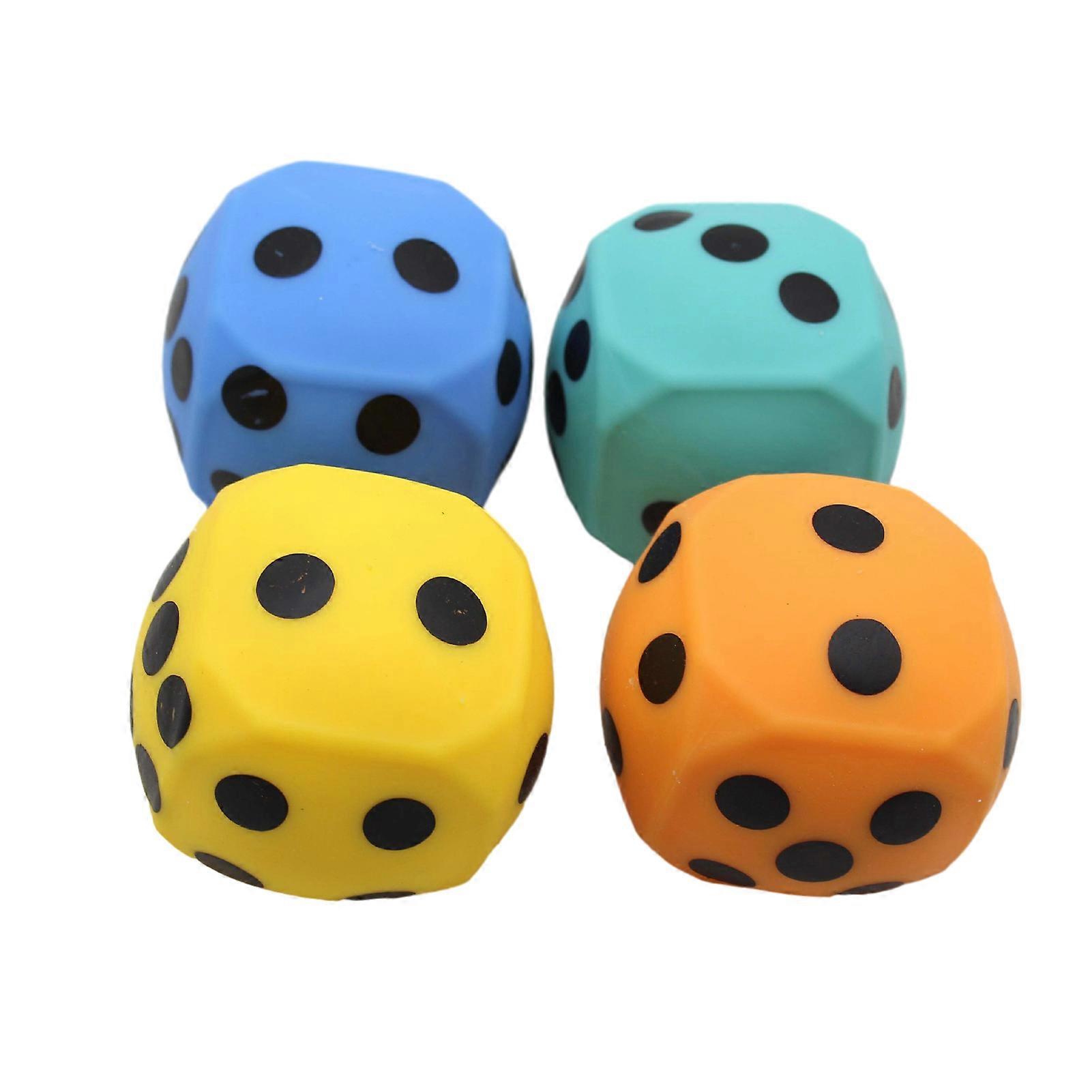Colorful Dice Squeeze Toy Soft TPR Elastic Simulation Dice Pinch Toys Decompression Sensory Toy Adult Teens Fidget Squishes Stress Relief Toy Party Fa