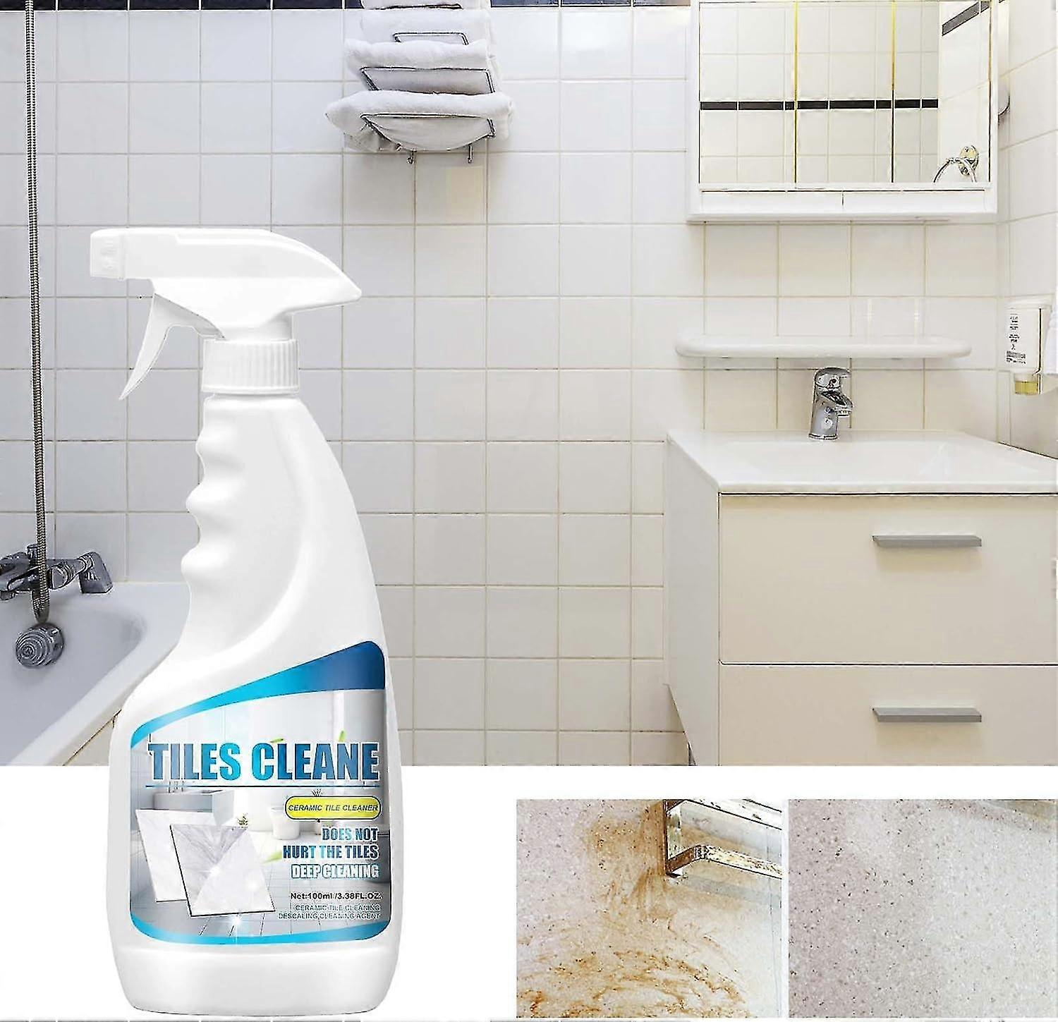 Spray detergente per fughe per piastrelle, detergente disincrostante, detergente per bagno multifunzione, spruzzatore per detergente per fughe definitivo per pavimenti in piastrelle -aqwg