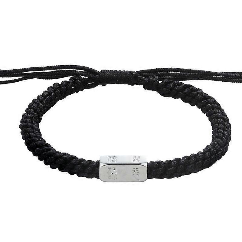 Men's Braided Bracelet, Black Cord, Adjustable