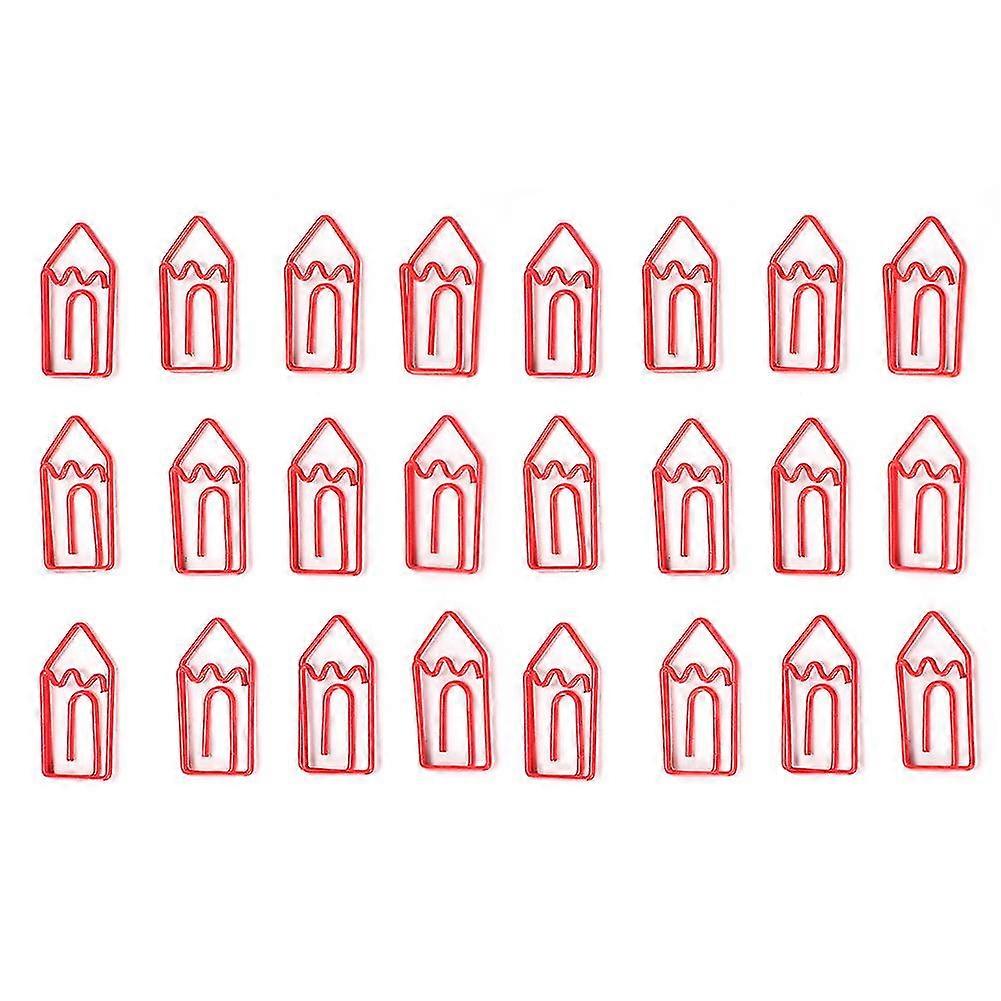 Pencil Shape Paper Clips 24 Pcs Cute Cartoon Design for Office Study Document Organization