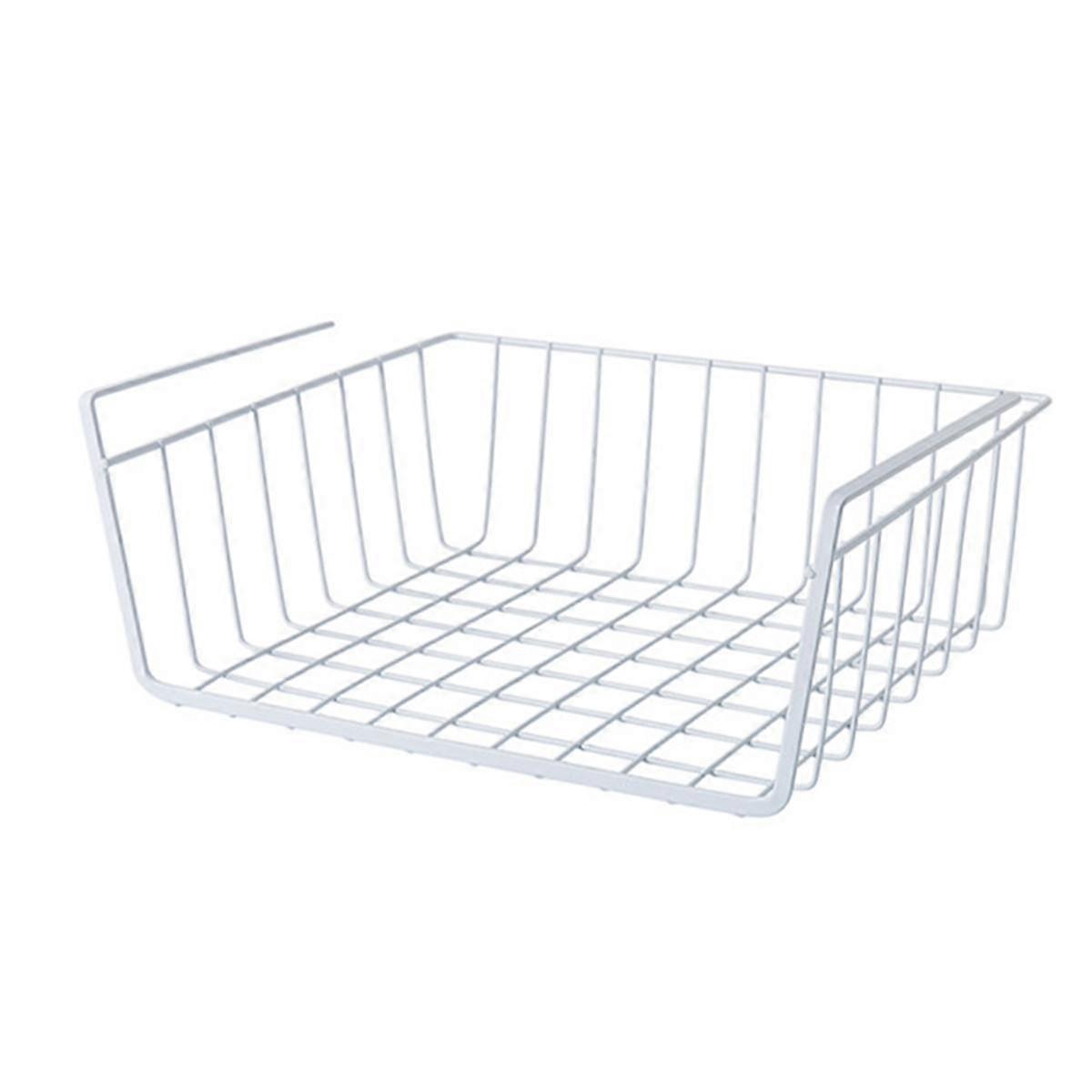 Home Multifunctional Storage Rack Under Cabinet Storage Shelf Basket Wire Rack Organizer Basket,Whi