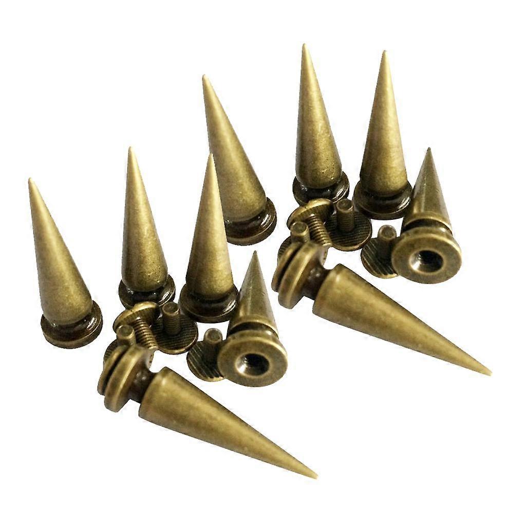 2x 10pcs 10x29mm Copper Cone Studs  Rivets DIY Leathercraft Punk Rock Rivets