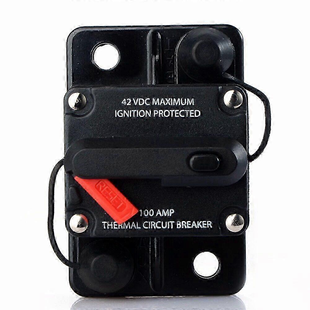 Auto Marine Boat Audio Circuit Breaker DC 12V/24V/42V Waterproof 100A with Push Button Reset and Kill Switch