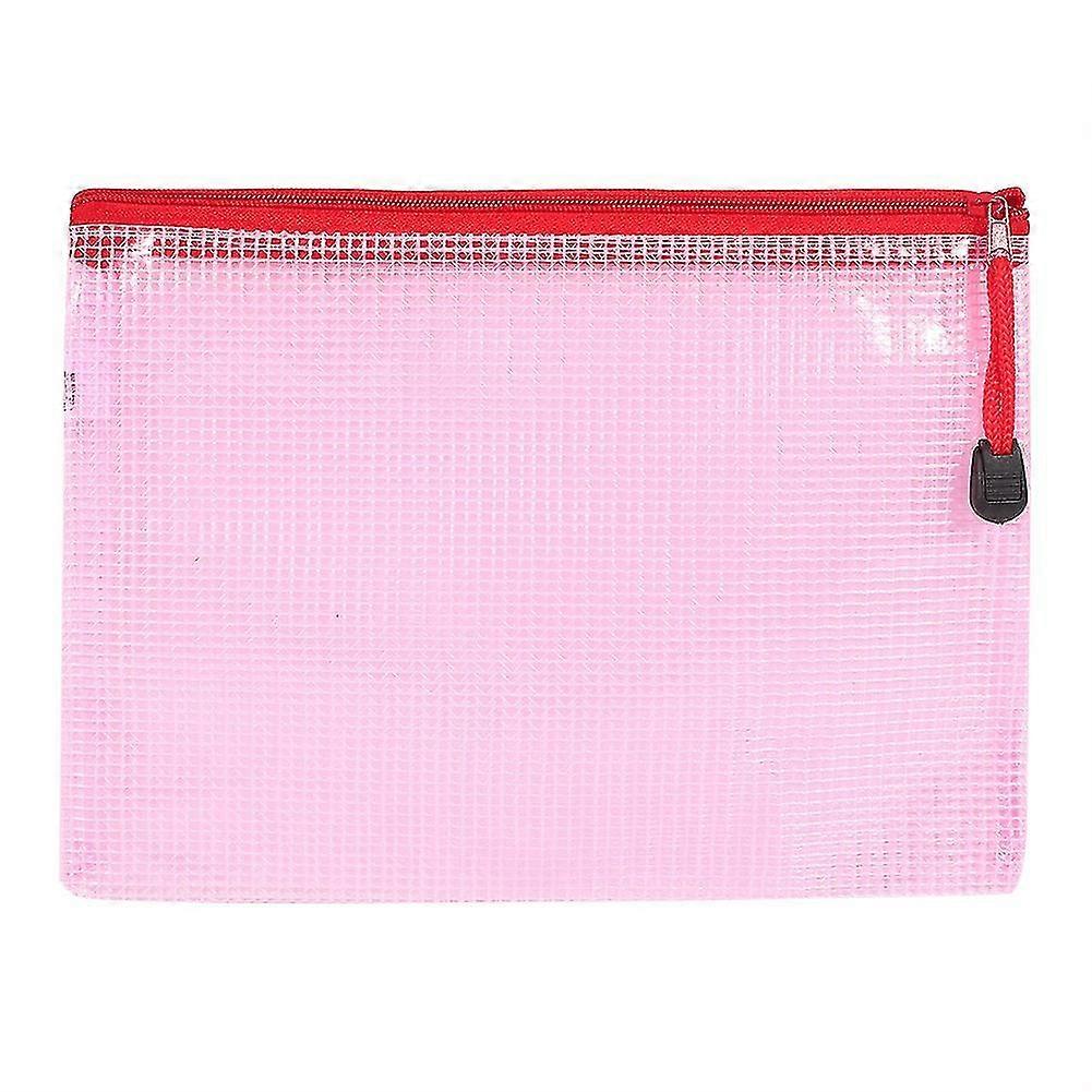 A5 Plastic Zipper Bags Zip File Storage Document Folder Protective Folder(red)
