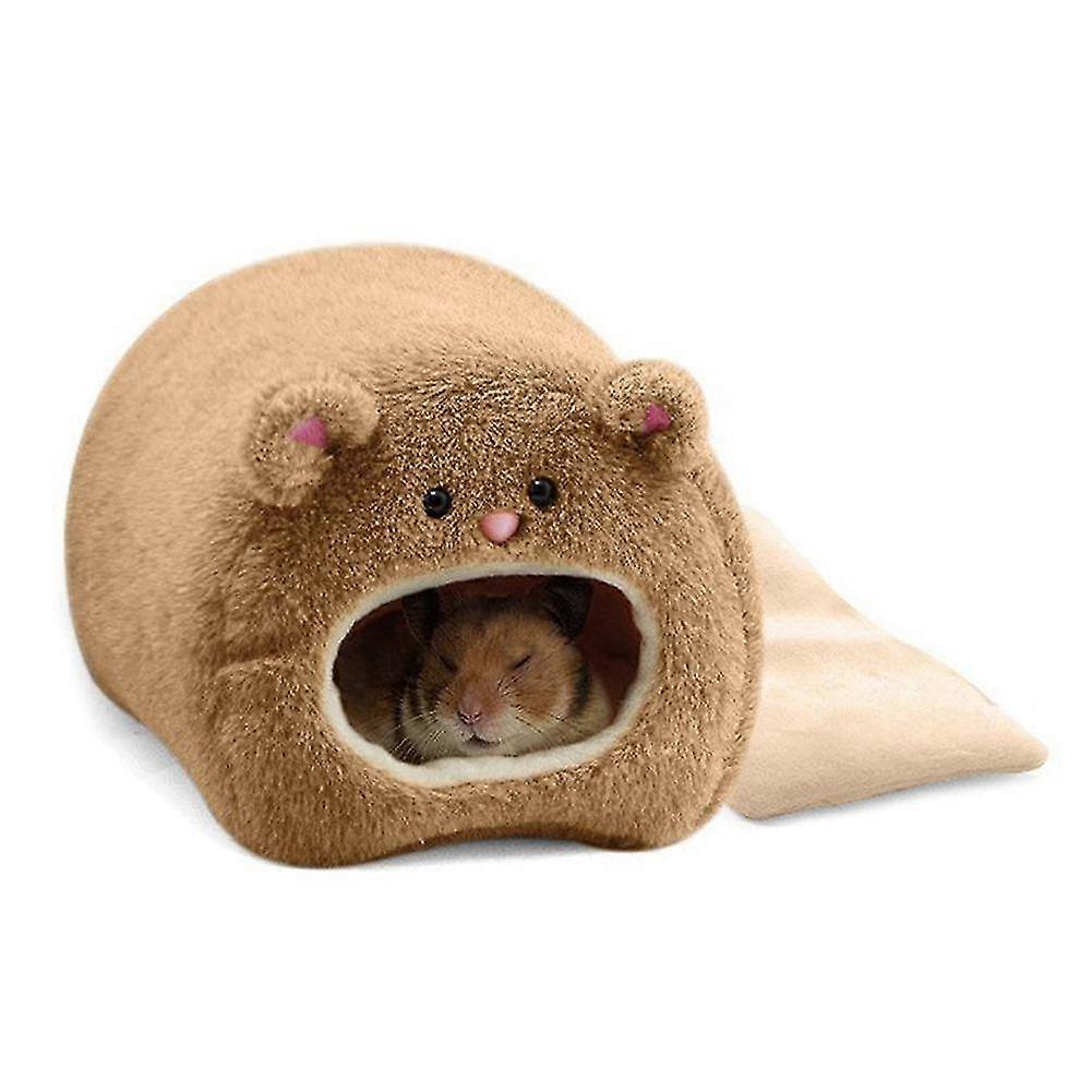 Ratos Hamster Inverno Quente Gaiola Suspensa Rede Urso Fofo Casa com Tapete de Cama compatível com Pequenos Animais Peludos