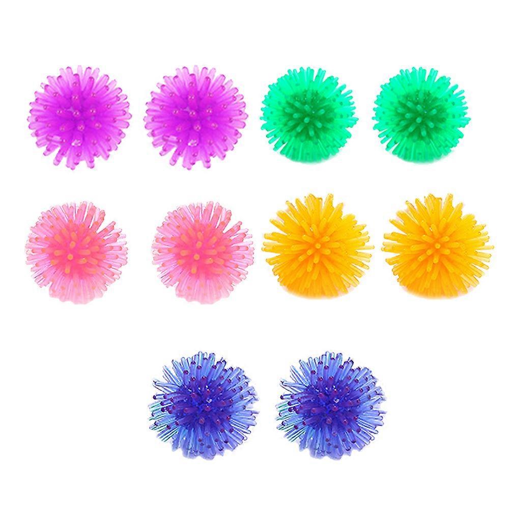 10pcs Pet Cat Toy Supple Small Thorn Balls Toy Balls Playthings (Random Color)