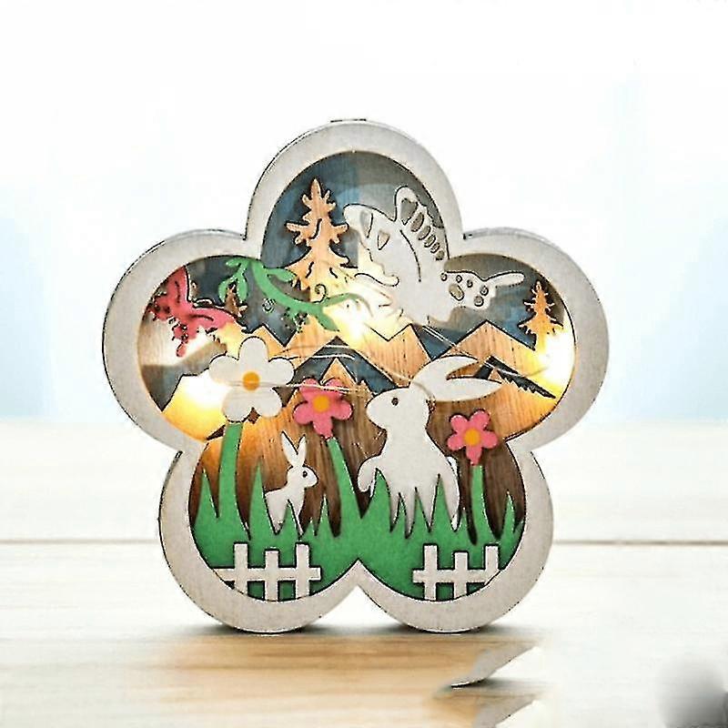 イースター木製の輝く装飾、花の置物、テーブルの装飾、木製チューリップの彫刻、お母さんのためのイースターの贈り物。