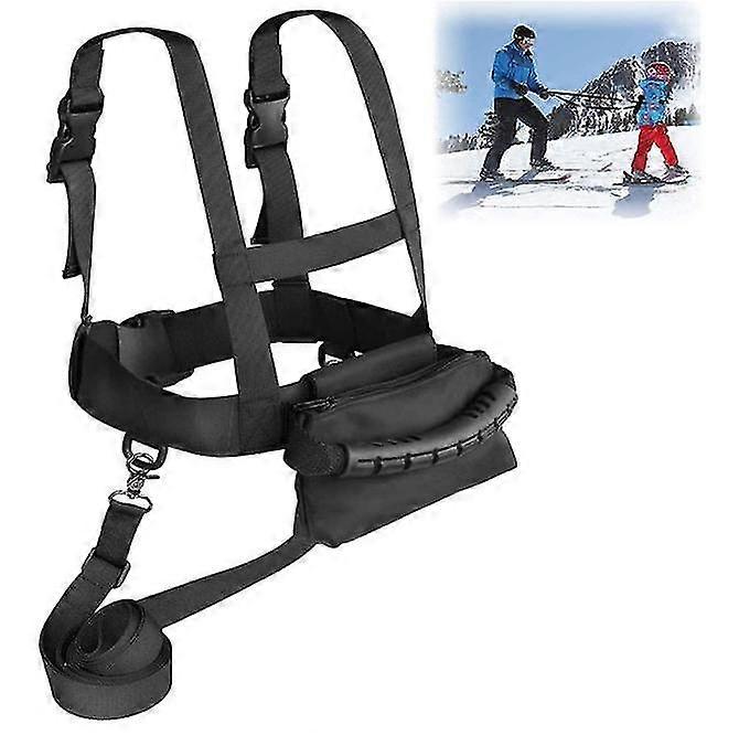 Kids Ski And Snowboard Training Harness With Removable Leash Black