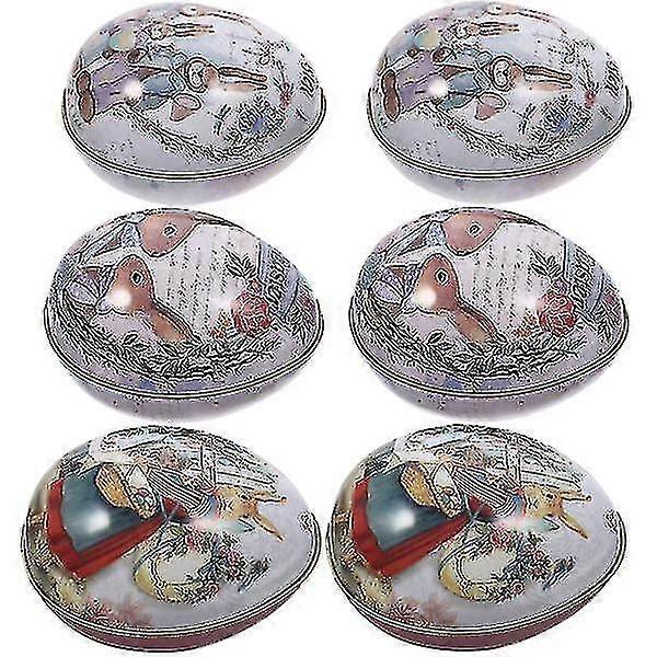 6pcs Egg Shape Easter Biscuit Cases Festival Gift Packaging Box Party Candies Boxes