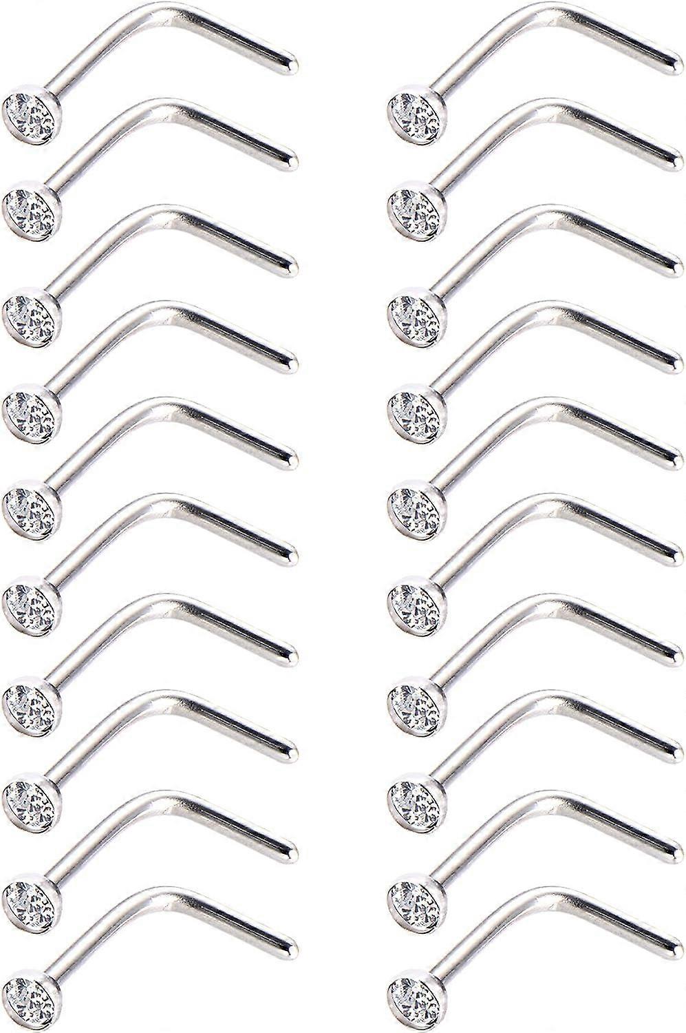Curved Nose Stud Pack - Stainless Steel Nose Ring Crystals