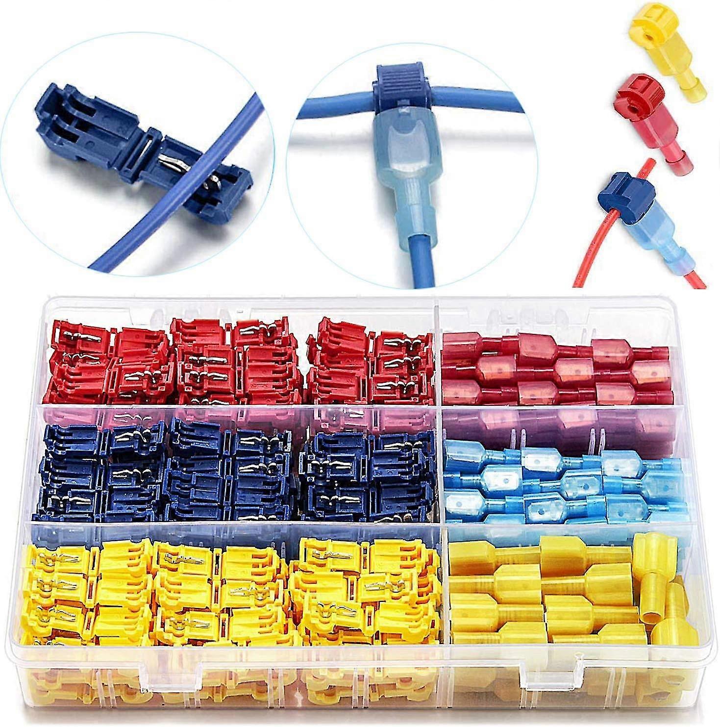 Electrical T-connector Wire Connector, 120 Pieces Of Electrical T Tap Connectors, T-tap Quick Connector, Electrical Lug Quick Connector