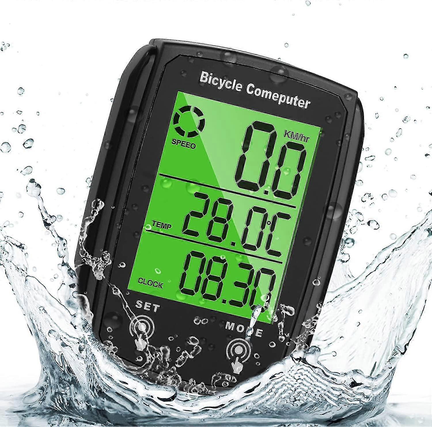 Fahrradcomputer, Universal Ip54 wasserdichter Fahrradtachometer Kilometerzähler, GPS-Fahrradcomputer mit LCD-Hintergrundbeleuchtung Display Touchscreen, automatischer Start / s