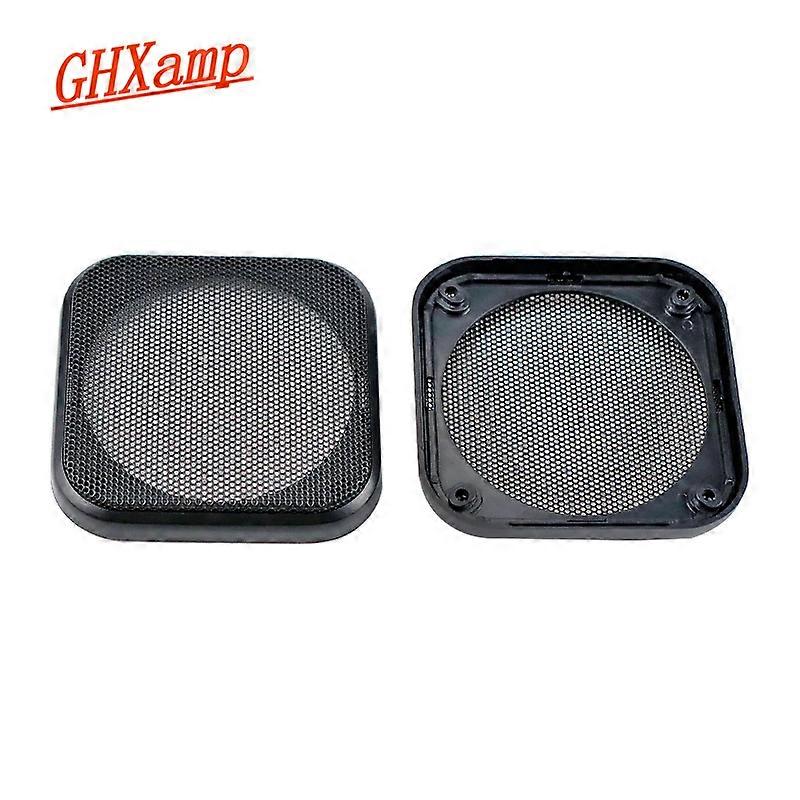 4 Inch Square Speaker Grille Car Loudspeaker Mesher Cover ABS Metal Dust Net Cover For Audio Accessories Diy 2PCS