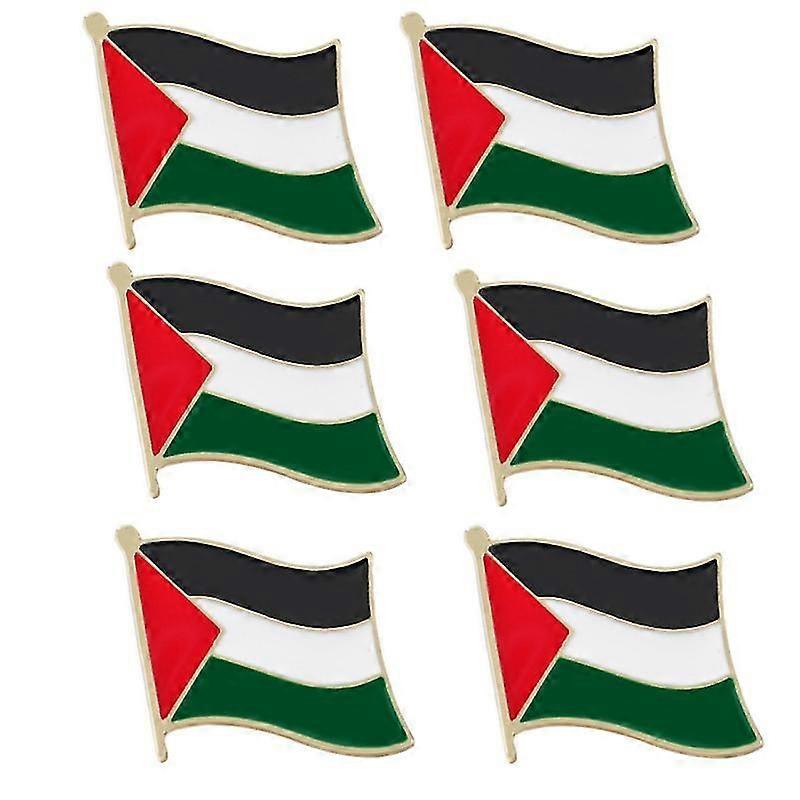 6pcs Symbolizing The Meaning Of Freedom, Creative Flag Brooch, Enamel Metal Badge