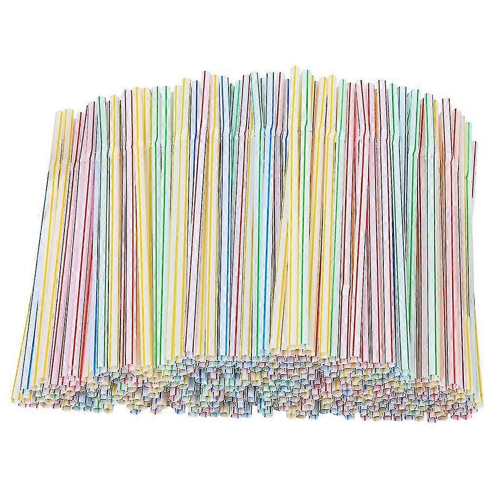 200pcs Plastic Drinking Disposable Straws 8 Inches