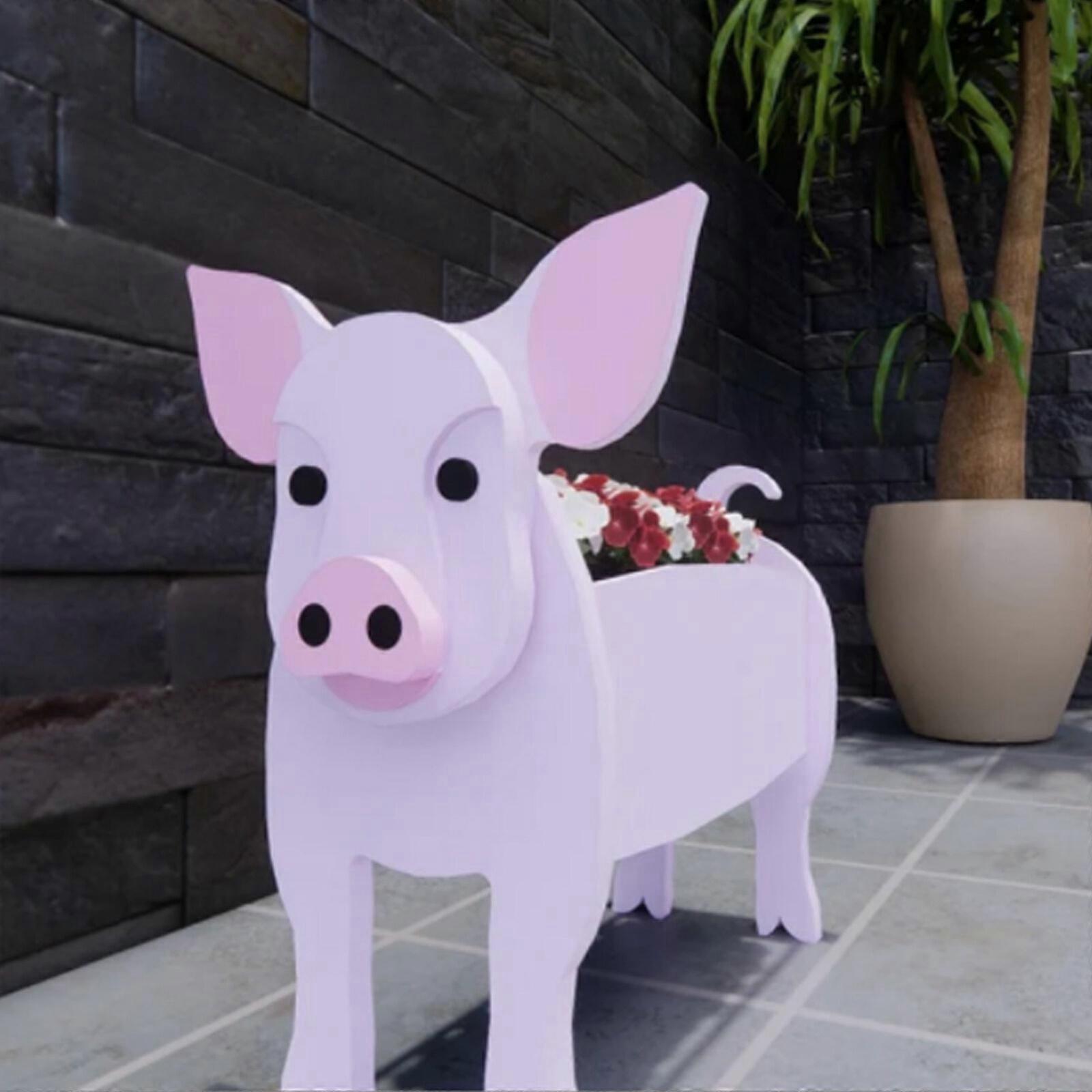 Hage blomsterpotte ku hund planter