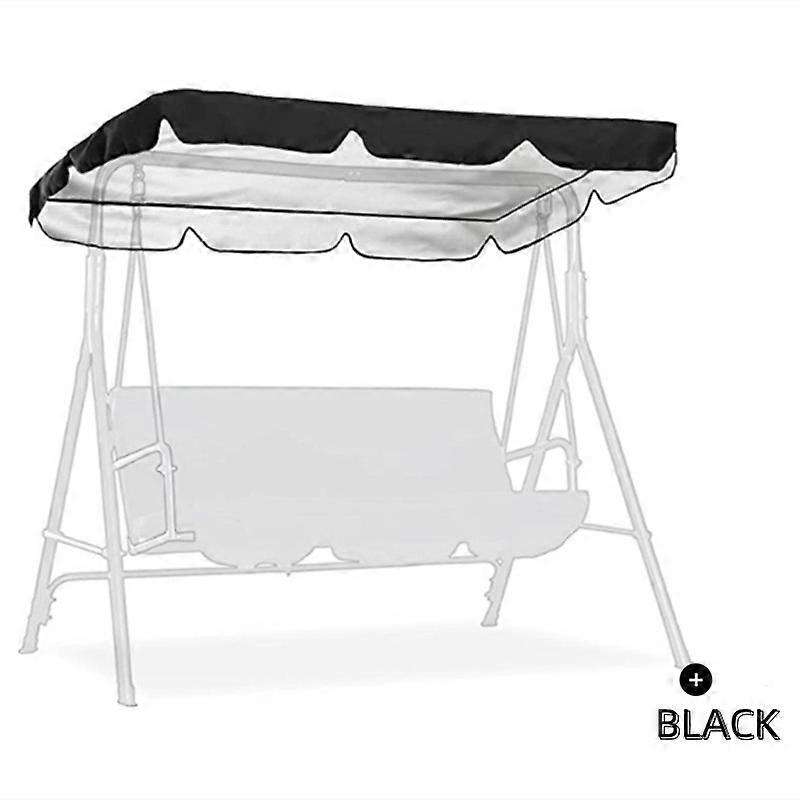Universal Replacement Canopy for 3 Seater Garden Swing, Replacement Canopy Cover, Swing (Large, Black, L)