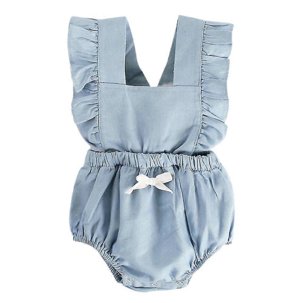 Baby Girls Romper Plain Jumpsuit Summer For Newborn Infant-c