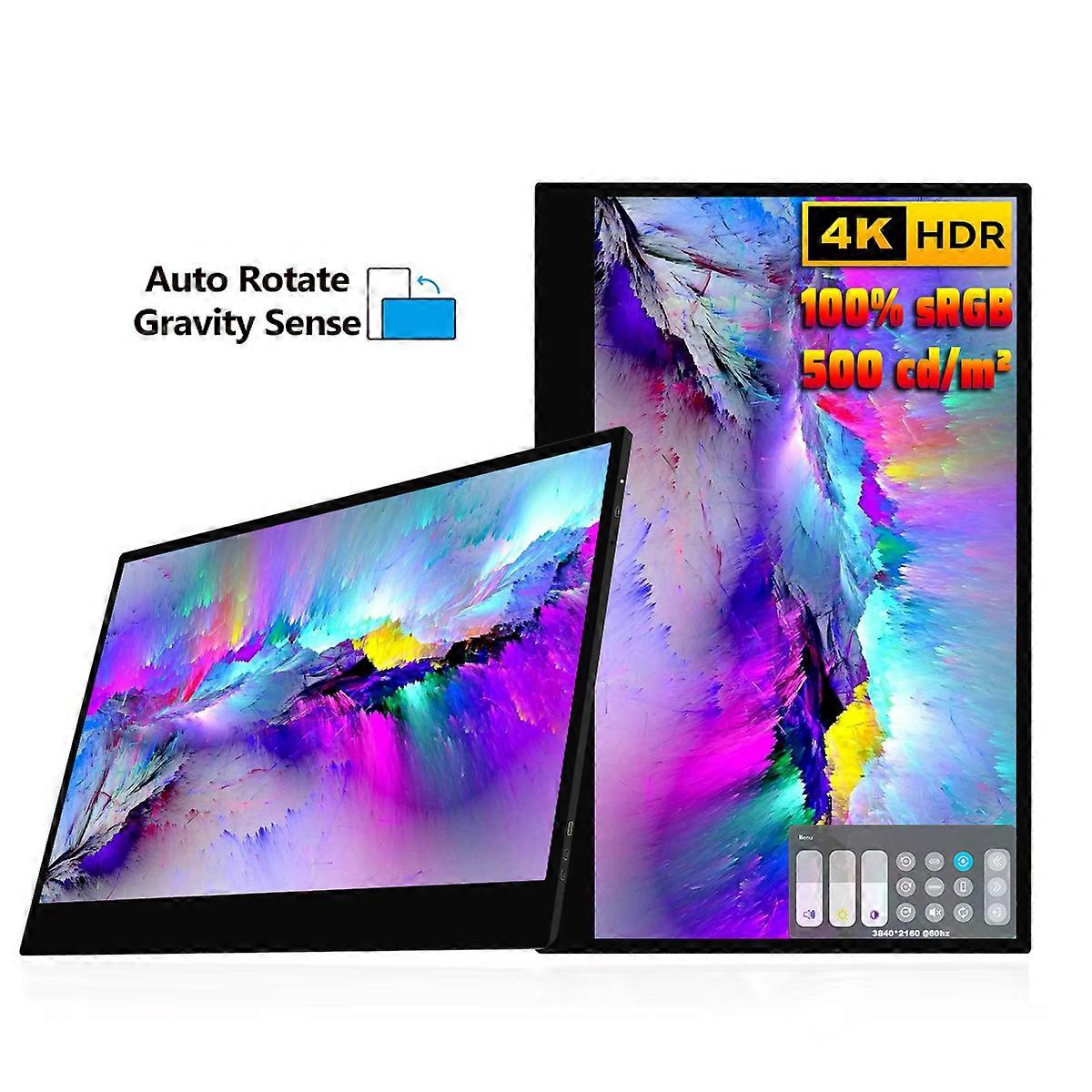 Gravity Sense  Auto-Rotate 4K 15.6inch Ultra HD Touching Portable Monitor Display for Phone Switch PS5 PC Computer Second Screen