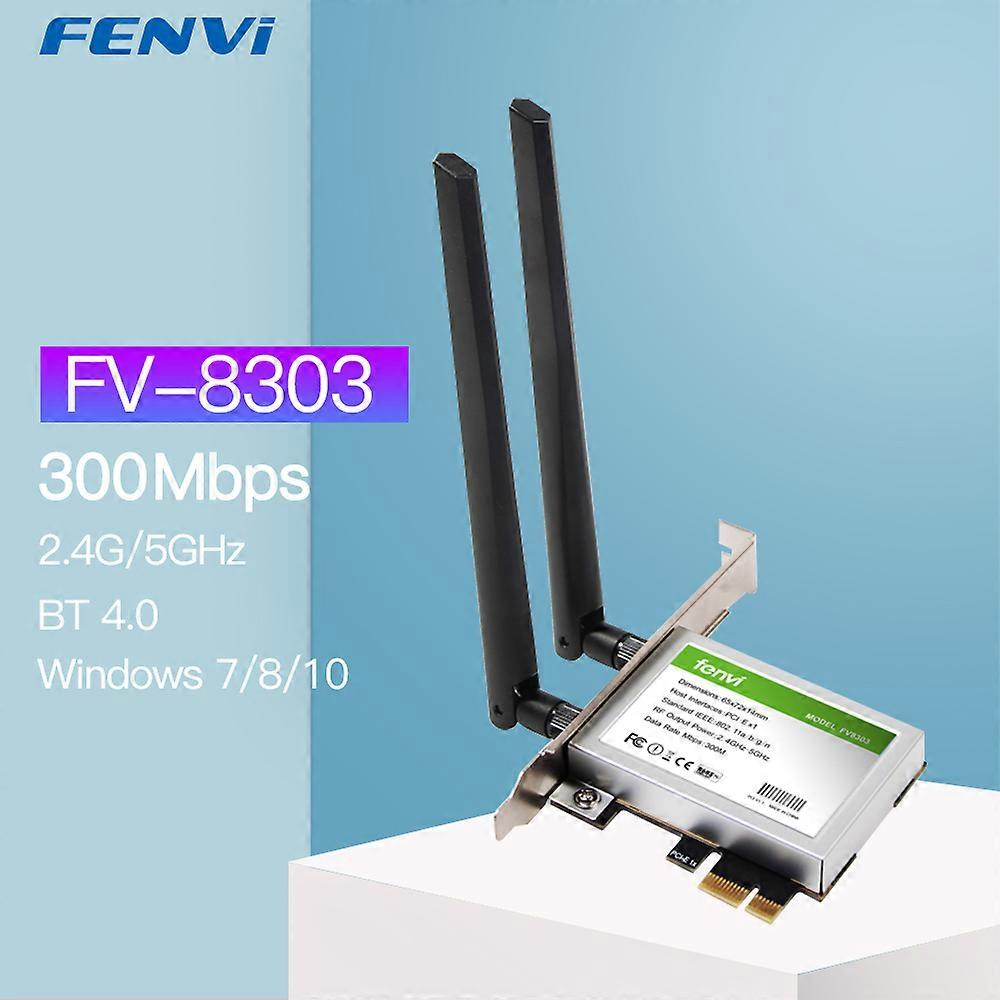 FV-8303 300Mbps Dual Band 2.4G/5Ghz For Bluetooth 4.0 Wireless PCI Express WiFi Card Adapter For Desktop PC Windows 7/8/10