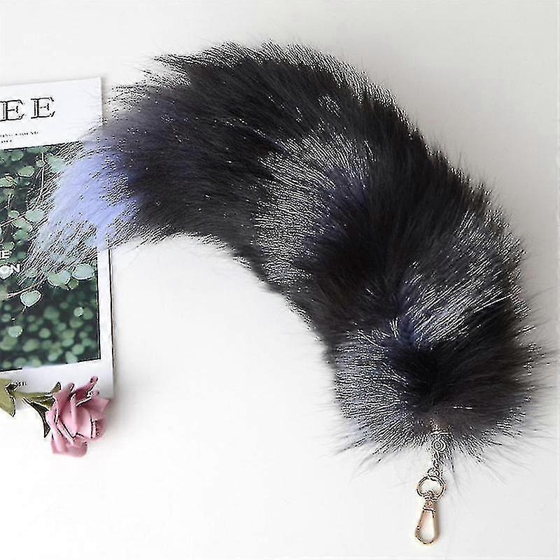Evago 45cm Fox Tails Fluffy Real Furry Tail Keychain Handbag Accessories Hanging Hook Key Chain Ring Hook Tassels Raoliang TA