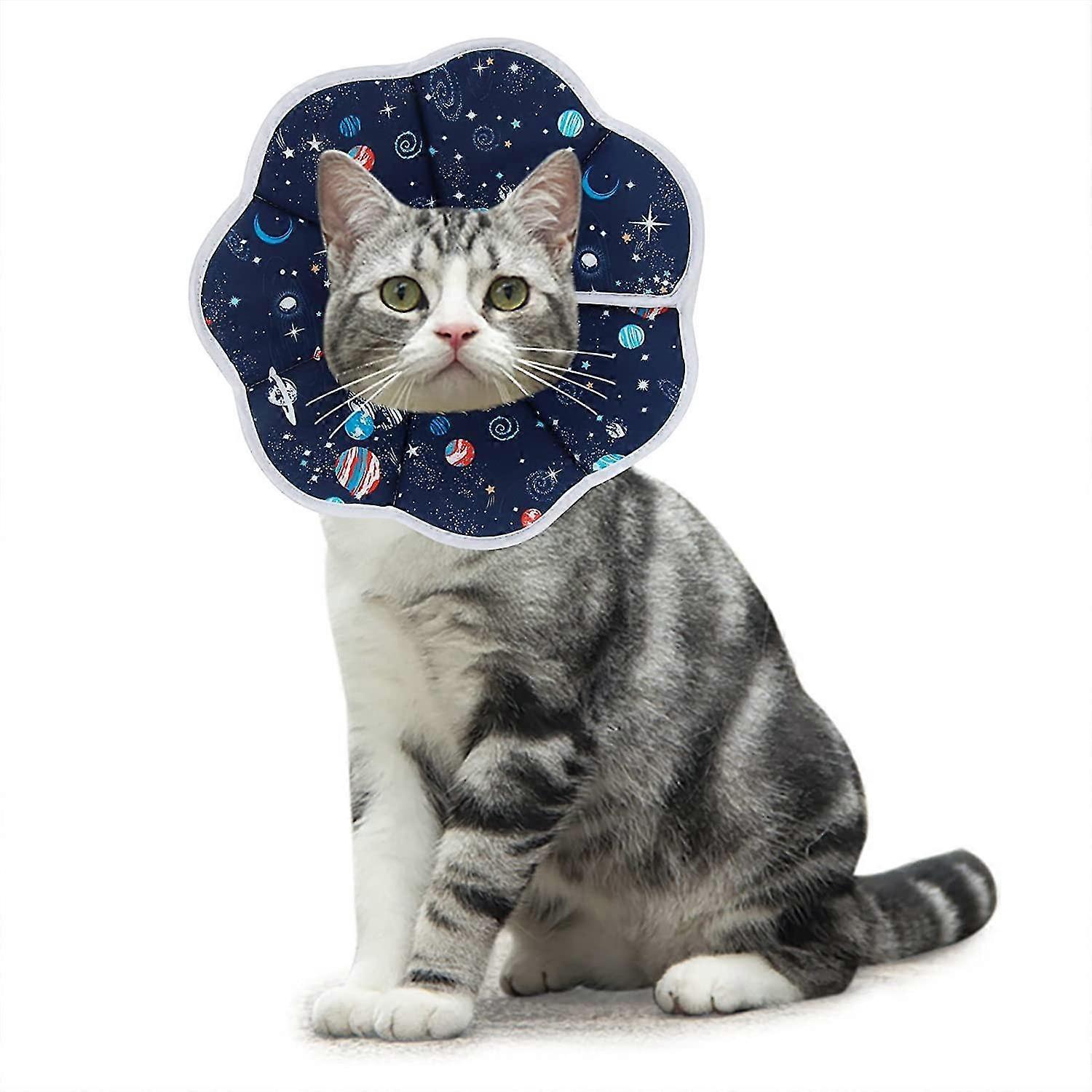 Cat Collars Anti-bite Adjustable Protection Comfy Cone Recovery Collar For Cats And Puppies,blue