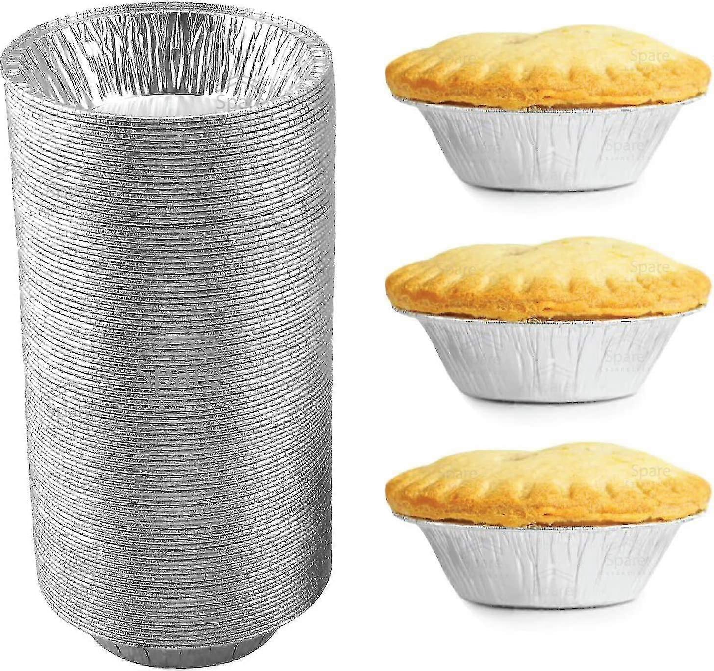 120'li Paket - Küçük Pasta Tavaları 5 İnç, Tek Kullanımlık Mini Pasta Kalıpları, Alüminyum Pasta Tavaları, Pişirme, Depolama ve Yeniden Isıtma İçin Kullanılan Folyo Tart Tavaları / Turtalar, Tart ve