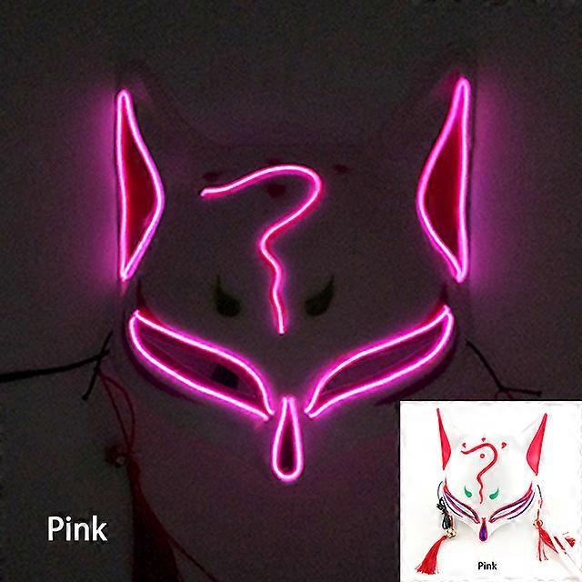 Halloween Mysterious Smiling Full Face Mask Cosplay Japanese Anime High -Rise Invasion LED Luminous Mask For Carnival Party