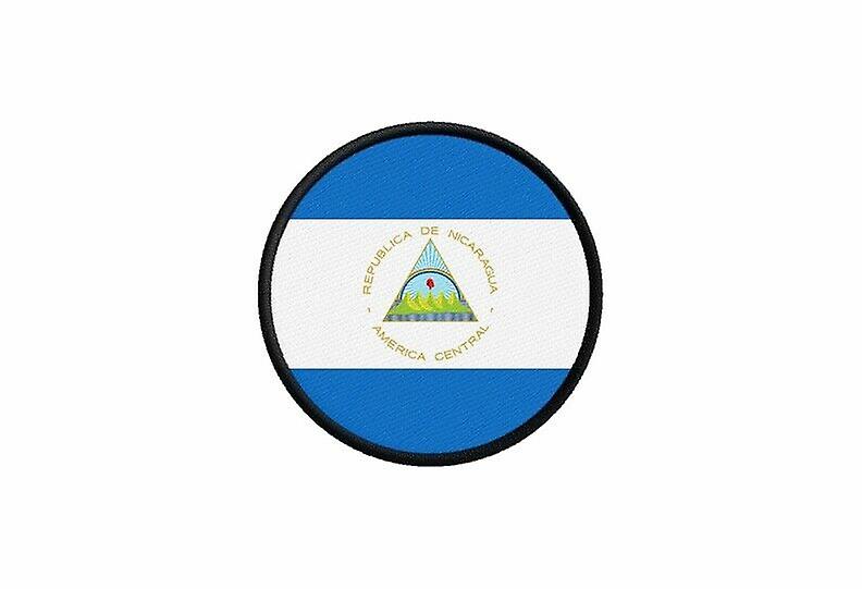 Patch ecusson nicaragua flag printed thermosticker round round