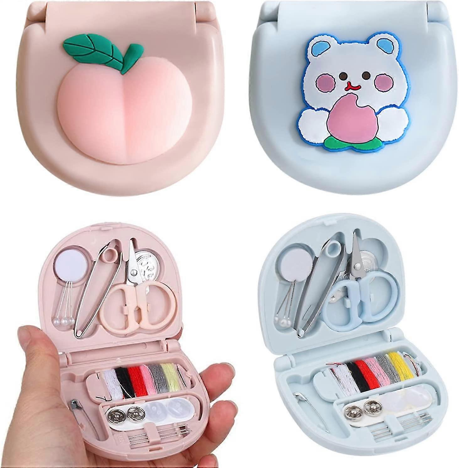 2 Pack Small Sewing Kitportable Needle And Thread Kit Box Plastic Sewing Boxstyle 2