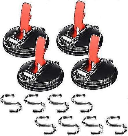 Multi-Functional Suction Cup Car Anchors with S-Shaped Fixing Hooks (4pcs)