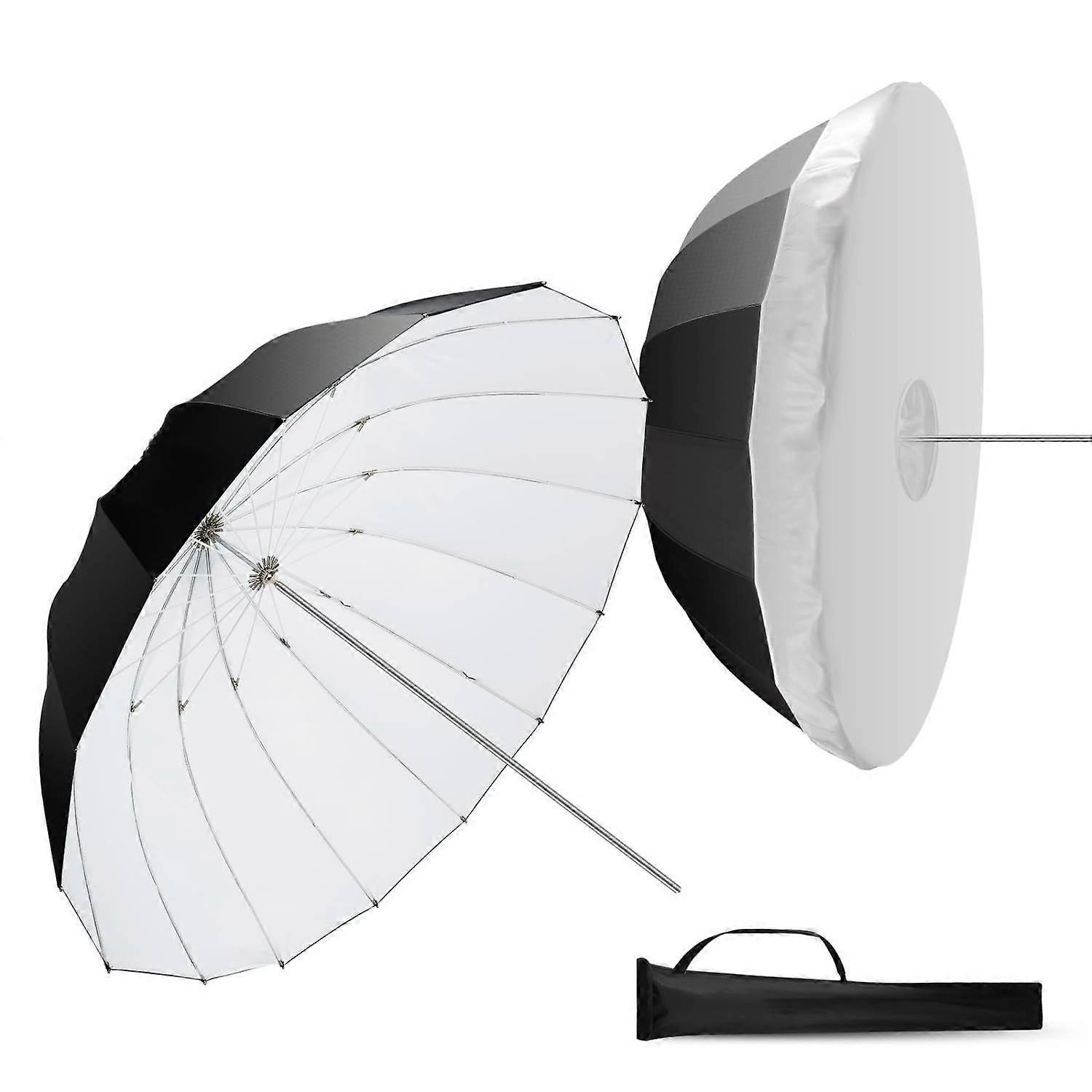 51"/130cm Parabolic Reflective Umbrella Photography with White Inner, Soft Lighting with Diffuser Cover, Bag, Quick Fold for Camera Photo Studio Video