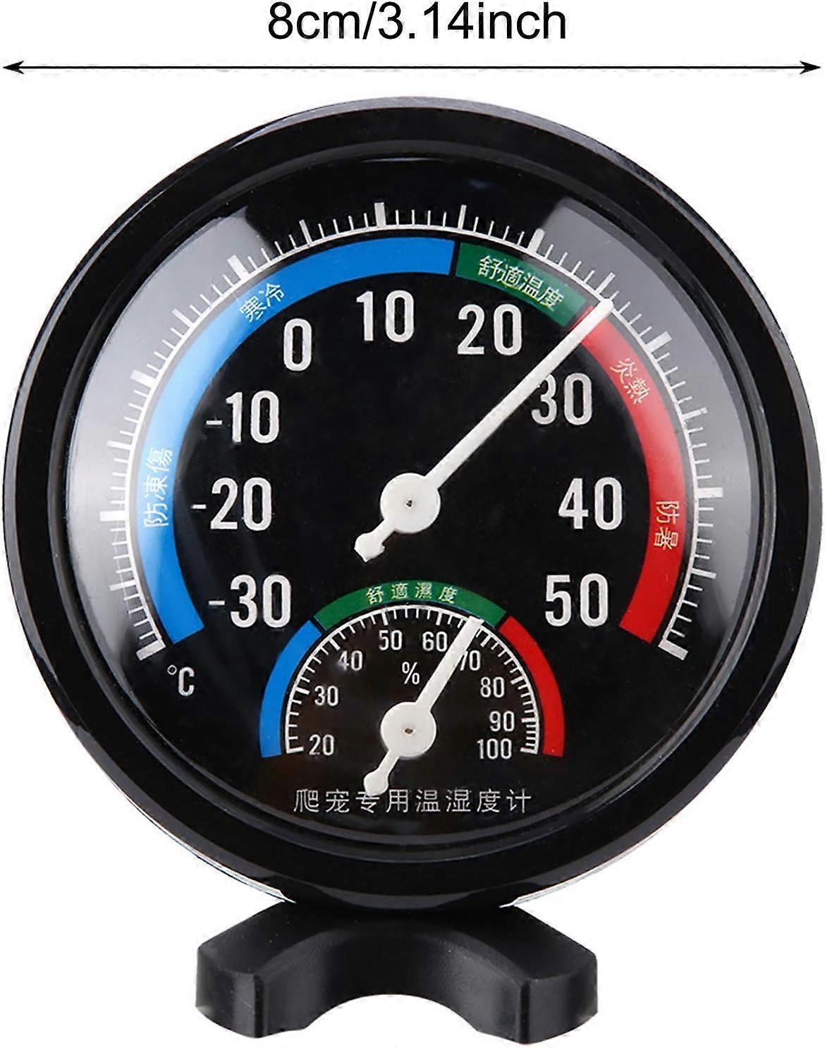 Reptile Glass Container Thermohygrometer with Stand Base for Lizard Turtle Spider Chameleon Pet Breeder