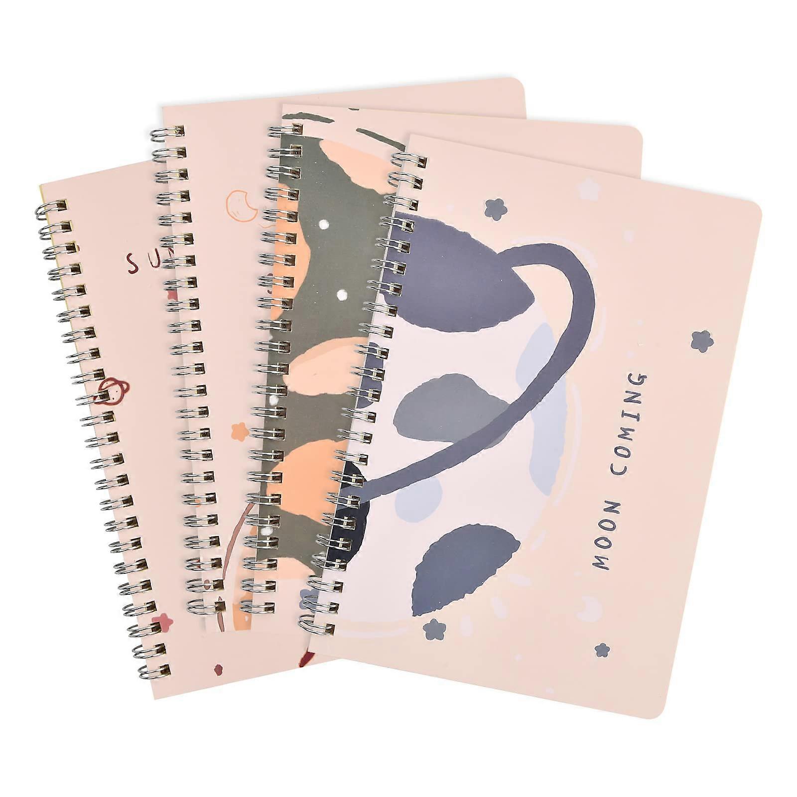 Pack of 4 A5 Spiral Notebook, A5 120 Pages/60 Sheets, A5 Notebook, Spiral Notebook, Lined Diary Notebooks for Travel and School Memos