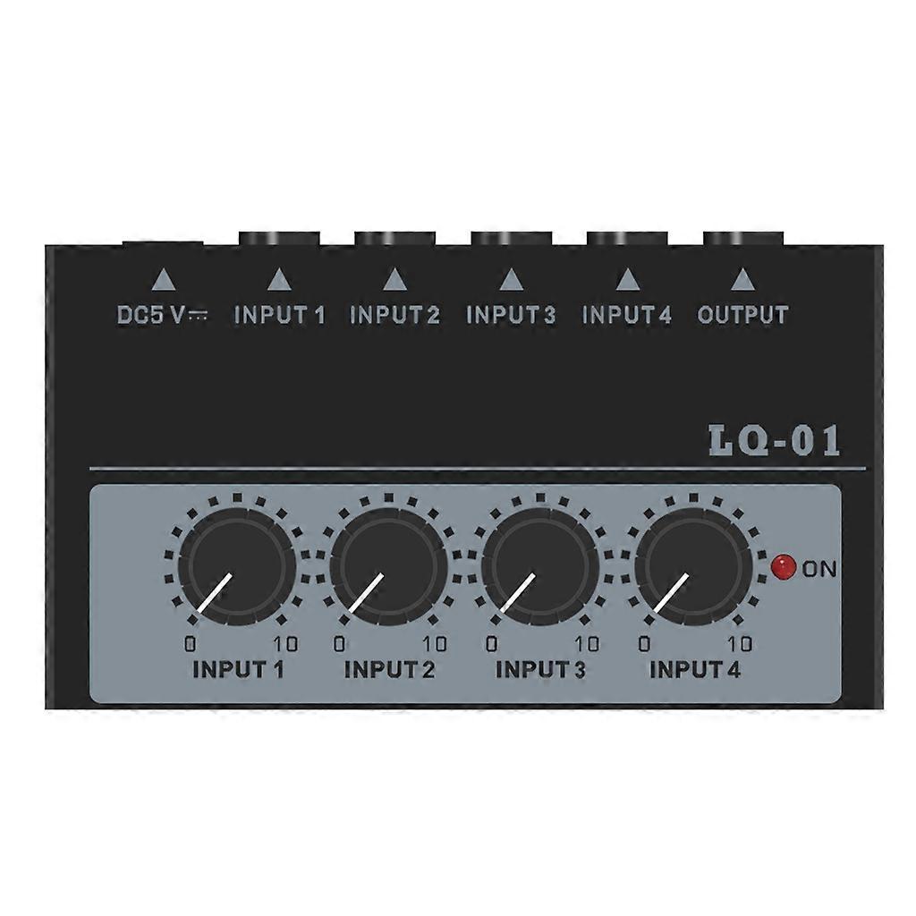 4 Channel Audio Mixer Low Noise Sound Mixer for Stage High Efficient Mixer