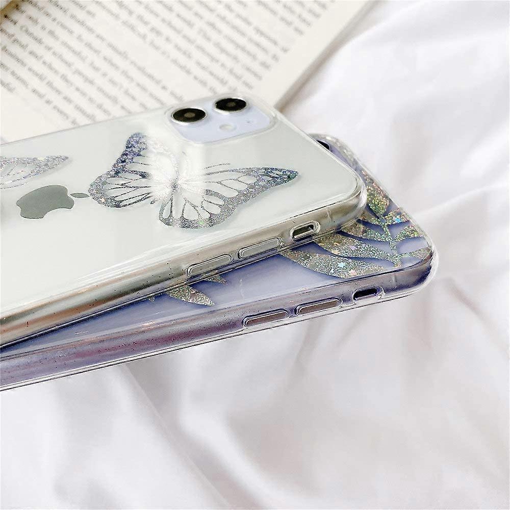 iPhone 11 Case with Screen Protector, Clear Cute Butterfly Design