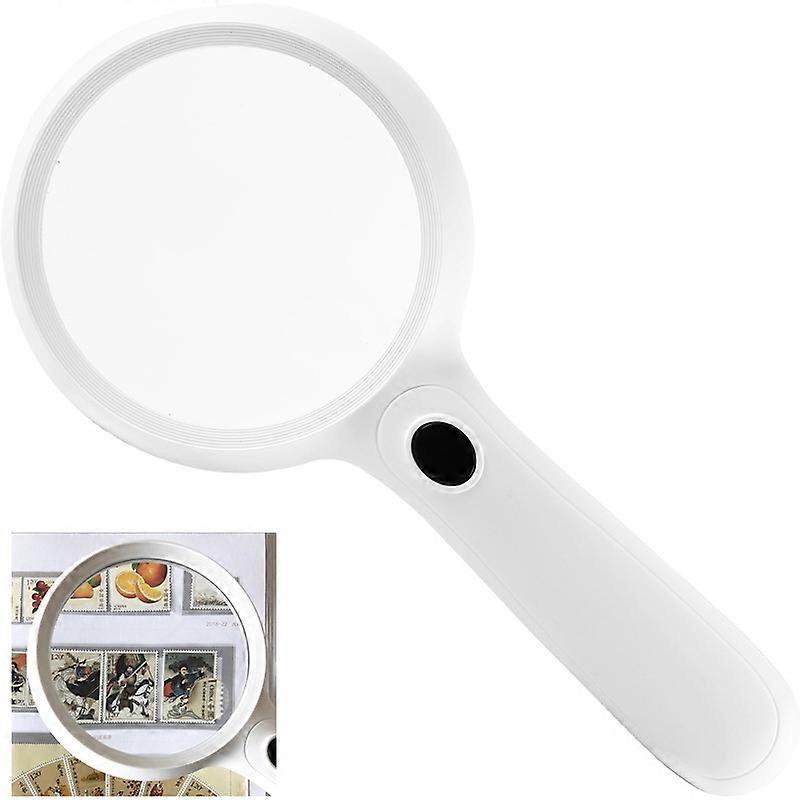 140mm Handheld Magnifying Glass, Illuminated Magnifying Glass with 14 LED Lights, Suitable for Elder