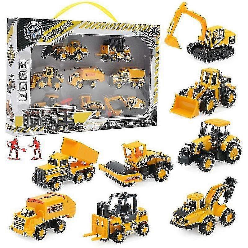 8pcs/set Mini Alloy Construction Truck Model Toy