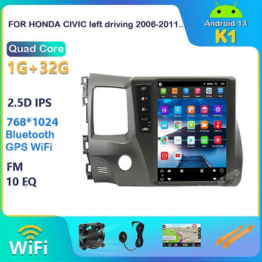 Android 13 für Honda Civic 2006-2011 Auto GPS Navigation Auto DVD Multimedia Player 4G Stereo DSP Video WIFI